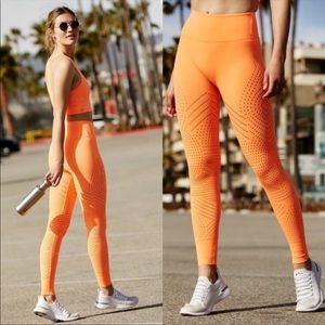 Free People Movement Neon Orange Seamless Ecology Leggings